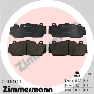 Колодки гальмівні дискові. к-кт ZIMMERMANN 253801901