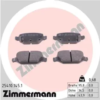 Колодки гальмівні, комплект ZIMMERMANN 254101451