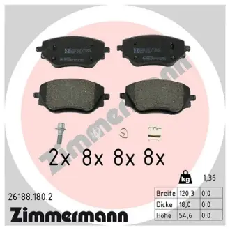 Передні Renault Clio V, Micra V, Jogger 2021- ZIMMERMANN 261881802