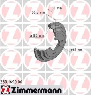 Тормозной барабан ZIMMERMANN 280169000