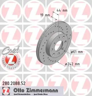 Диск тормозной ZIMMERMANN 280208852