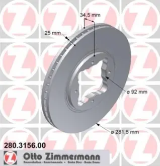Тормозной диск ZIMMERMANN 280315600