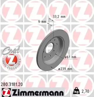 Диск гальмівний ZIMMERMANN 280318120