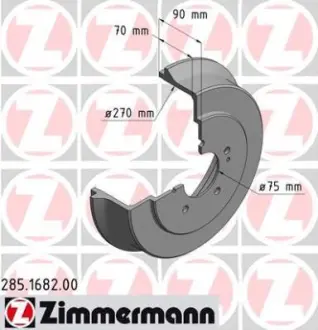 Тормозной барабан ZIMMERMANN 285168200