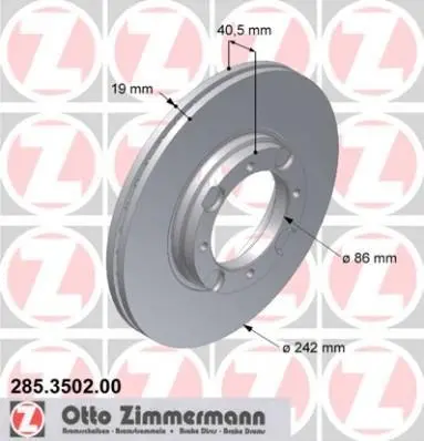 Диск тормозной ZIMMERMANN 285350200 (фото 1)