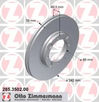Диск тормозной ZIMMERMANN 285350200