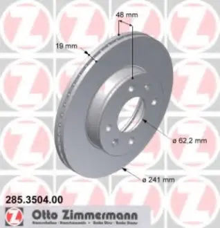 Диск тормозной ZIMMERMANN 285350400