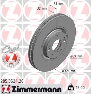 Тормозной диск ZIMMERMANN 285352420