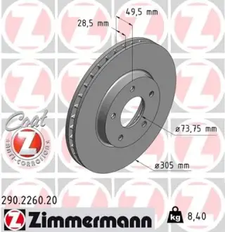 Диск гальмівний ZIMMERMANN 290226020