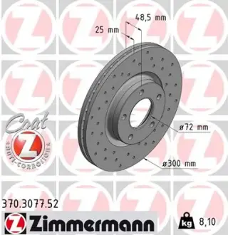 Тормозной диск ZIMMERMANN 370307752