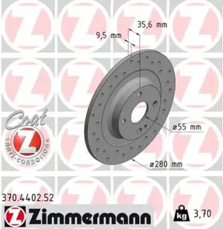 Тормозной диск ZIMMERMANN 370440252