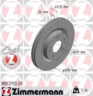 Диск гальмівний ZIMMERMANN 380211320