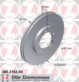Тормозной диск ZIMMERMANN 380216300