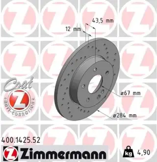 Диск гальмівний ZIMMERMANN 400142552