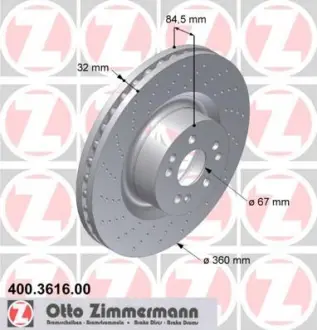 Тормозной диск ZIMMERMANN 400361600