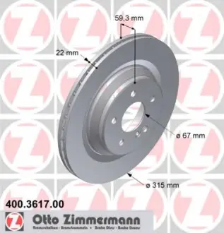 Диск гальмівний ZIMMERMANN 400361700