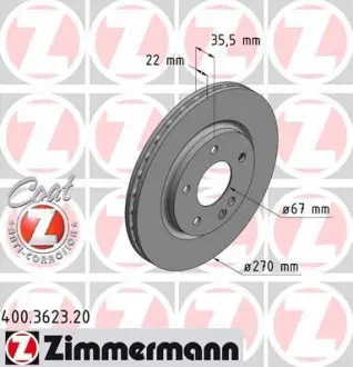 Тормозной диск ZIMMERMANN 400362320