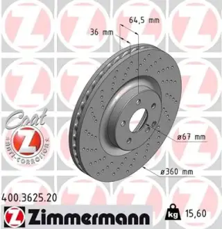 Тормозной диск ZIMMERMANN 400362520
