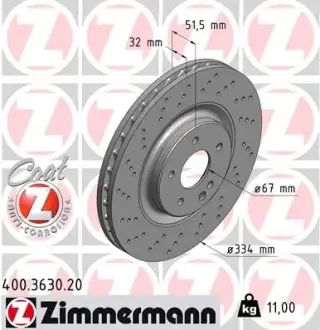 Тормозной диск ZIMMERMANN 400363020