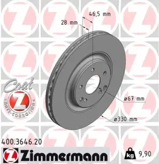 Тормозной диск ZIMMERMANN 400364620