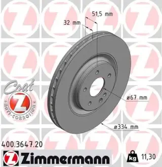 Тормозной диск ZIMMERMANN 400364720