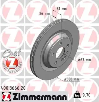 Тормозной диск ZIMMERMANN 400366620