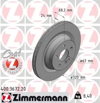 Тормозной диск ZIMMERMANN 400367220