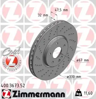 Тормозной диск ZIMMERMANN 400367352