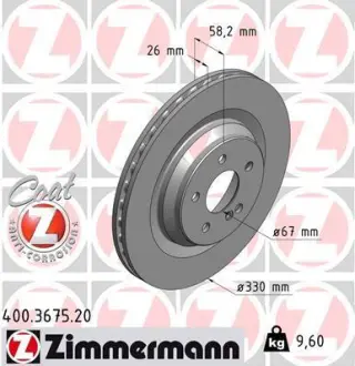 Тормозной диск ZIMMERMANN 400367520