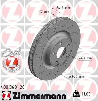 Тормозной диск ZIMMERMANN 400368120