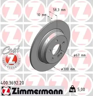 Тормозной диск ZIMMERMANN 400369220