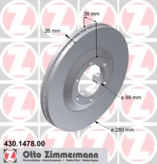 Тормозной диск ZIMMERMANN 430147800