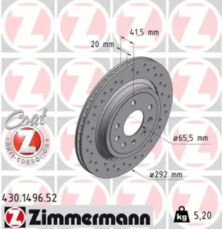 Тормозной диск ZIMMERMANN 430149652