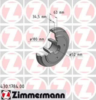 Барабан гальмівний ZIMMERMANN 430178400