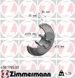 Тормозной барабан ZIMMERMANN 430178500