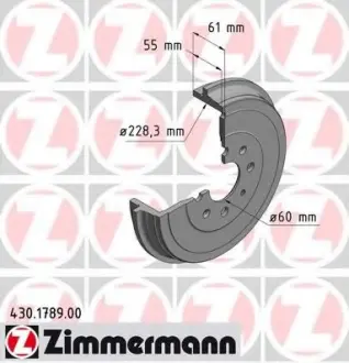 Барабан тормозной ZIMMERMANN 430178900