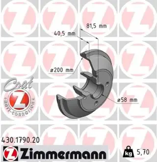 Тормозной барабан ZIMMERMANN 430179020