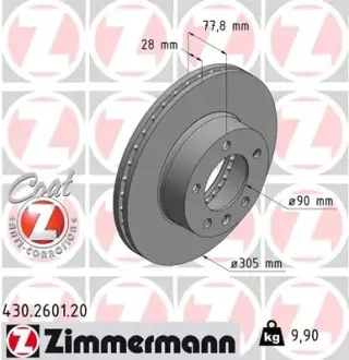 Тормозной диск ZIMMERMANN 430260120