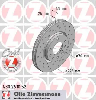 Диск тормозной ZIMMERMANN 430261052