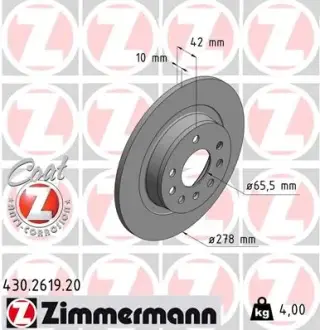 Диск гальмівний ZIMMERMANN 430261920