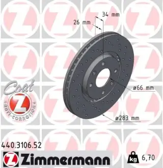 Диск гальмівний ZIMMERMANN 440310652