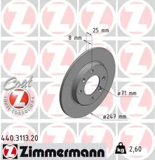 Диск тормозной ZIMMERMANN 440311320