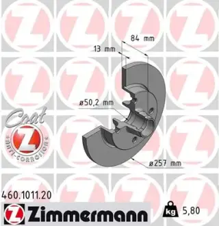 Тормозной диск ZIMMERMANN 460101120