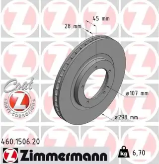 Тормозной диск ZIMMERMANN 460150620