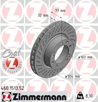 Тормозной диск ZIMMERMANN 460151352