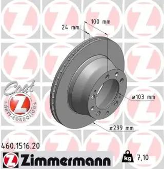 Диск гальмівний ZIMMERMANN 460151620