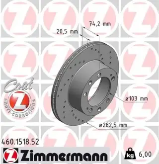 Тормозной диск ZIMMERMANN 460151852
