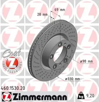 Диск тормозной ZIMMERMANN 460153020