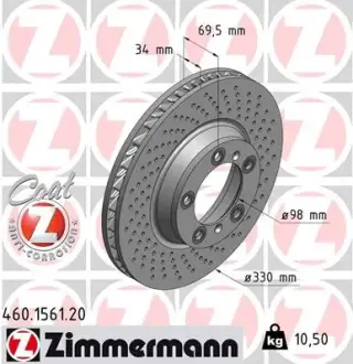 Тормозной диск ZIMMERMANN 460156120