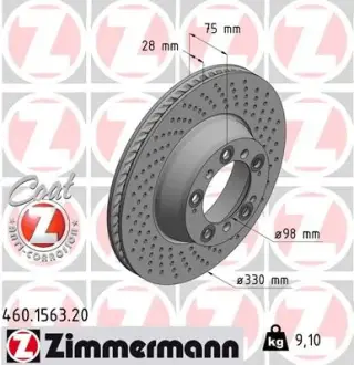 Тормозной диск ZIMMERMANN 460156320